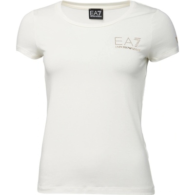 Dámske tričko EA7 T SHIRT biela zlatá