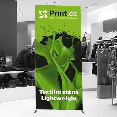 Print.cz Textilní stěna Lightweight s tiskem, rovná, 85x228cm
