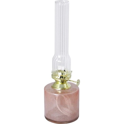 Strömshaga Petrolejová lampa Elvira Ash Pink Small, růžová barva, sklo