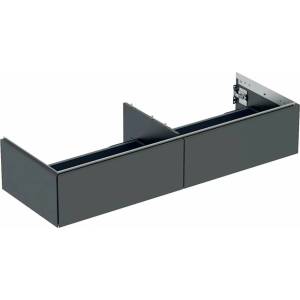 Geberit Стенен шкаф Geberit One с 2 чекмеджета, матово черен, 135 см (505.076.00.8)