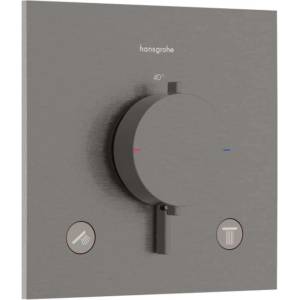 Hansgrohe Ecostat Comfort E - Термостатичен смесител за вграждане, за 2 уреда, матиран черен хром 33711340 (33711340)