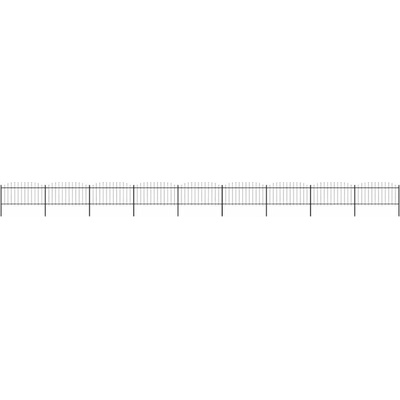 vidaXL Zahradní plot s kopím nahoře ocelový 1506 x 150 cm černý