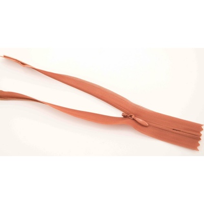 Nedeliteľný skrytý zips (3mm) rôzne farby - dĺžka 18 cm - 60 cm 18 cm Tmavá tehlová