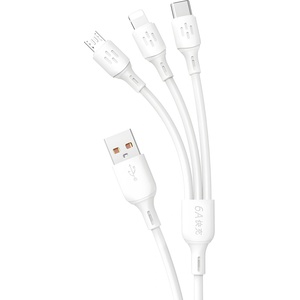 Dudao Кабел за зареждане Dudao L8A-3in1 USB-A/USB-C/micro USB/Lightning - Бял / 1.2m KP41379