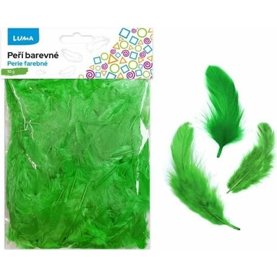 Peří barevné 10g zelené LUMA