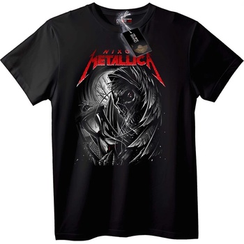 NOONEBRAND Тениска Metallica Черна Тъмен Арт - 5XL, Black