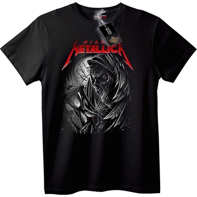 NOONEBRAND Тениска Metallica Черна Тъмен Арт - 5XL, Black
