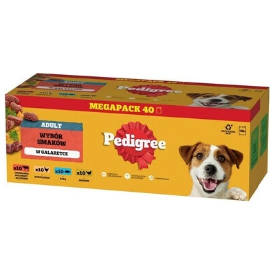 Pedigree Adult Mix s hovädzinou s kuracinou s rybou s hydinou 40 x 100 g
