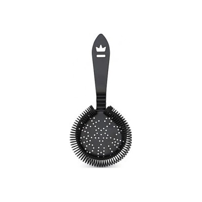 Nerezový strainer Hawthorne Antique Cocktail Kingdom bez úchytů v černém matném provedení