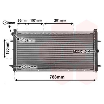 Chladič, chlazení motoru VAN WEZEL 58002114
