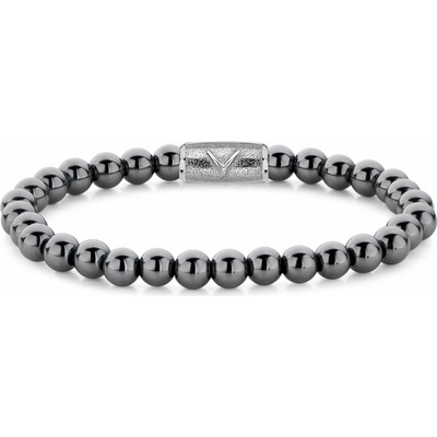 Rebel & Rose Unisex náramek Grey Silver Shine 6 mm RR-6DV02-S-M