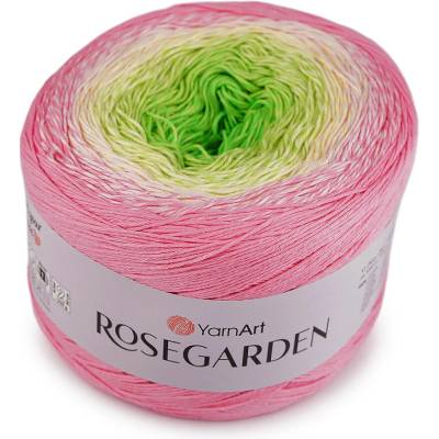 Prima-obchod Bavlněná pletací příze Rosegarden 250 g, barva 22 (314) růžová zelená