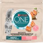 ONE Bifensis Adult Храна за възрастни котки с високо съдържание на сьомга 1, 1 кг