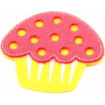 Nažehľovací záplata - Cupcake - tyrkysová, žltá - priemer 5 cm Cupcake - žltá