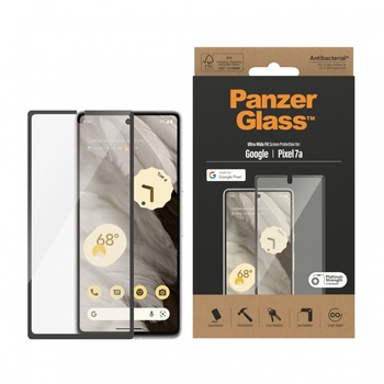 Panzer Стъклен протектор PanzerGlass за Google Pixel 7a, UWF, Antibacterial - Черен