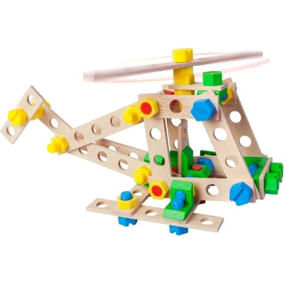 Alexander Toys Дървен конструктор 3 в 1 Alexander - Хеликоптер, 80 части (AL2824)