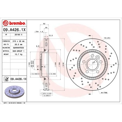 BREMBO Brzdový kotúč 09A4261X
