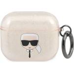 Karl Lagerfeld KLA3UKHGD калъф за AirPods 3, златен Glitter Karl`s Head (KLA3UKHGD)