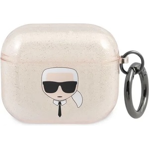 Karl Lagerfeld KLA3UKHGD калъф за AirPods 3, златен Glitter Karl`s Head (KLA3UKHGD)
