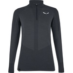 Salewa Дамско мериносово термобельо Salewa Women's Zebru Medium Warm AMR Half Zip Tee Merino base layer - Onyx - размер 36 (EU) (115-1515-0412)