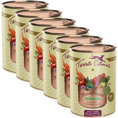Terra Canis Market Ragout Beef with broccoli blueberries & sage 6 x 385 g