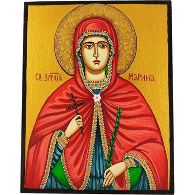 РЪЧНО РИСУВАНА ИКОНА СВЕТА МАРИНА