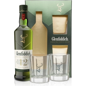 Glenfiddich Single Malt 12y 40% 0,7 l (darčekové balenie 2 poháre)