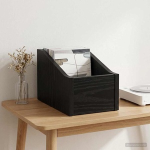 vidaXL Кутия за LP записи Черен дъб 18 x 32 x 18 см (8012796)