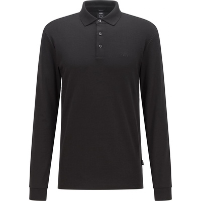 Boss Блуза с яка Boss Men's HBB Pado 30 Long-Sleeve Polo Shirt Iconic Logo Embroidered - Black 001