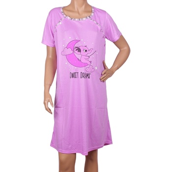 Image 1 of Макси нощница за кърмачки в светлолилаво със слонче