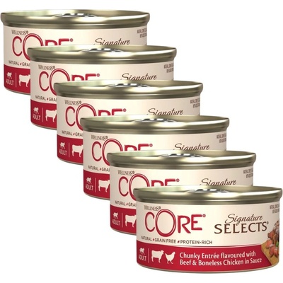 Wellness Core Signature Selects Говеждо и Пиле 6 x 79 г