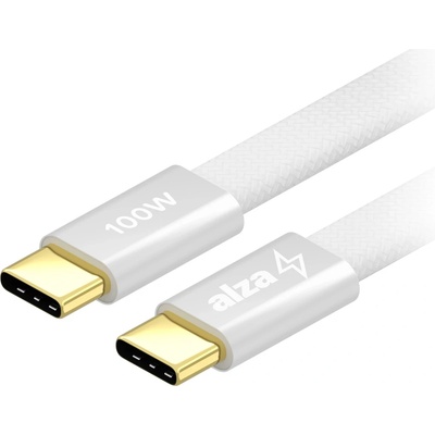 AlzaPower APW-CBTC8010S AluCore Flat Magnetic USB-C to USB-C 2.0 100W 1m stříbrný