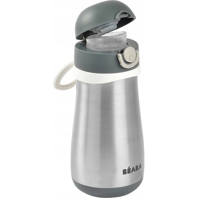 Beaba hrnek nerezový s brčkem minerální šedá 350 ml