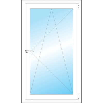OKNA HNED Plastové okno 68x116 cm (680x1160 mm) bílé otevíravé a sklopné pravé