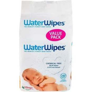 WaterWipes Бебешки почистващи кърпички Water Wipes Baby - Куатро, 4 х 60 броя (5099514041192)