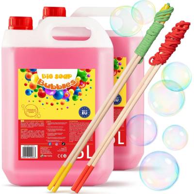 MBTOYS Tekutina na bublifuk 10L + 2 HŮLKY SET PL