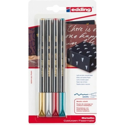 Edding 1200 metalická fixka súprava 4 farieb