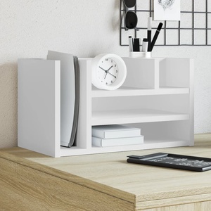 vidaXL Органайзер за бюро, бял, 44, 5x24x25 см, инженерно дърво (848038)