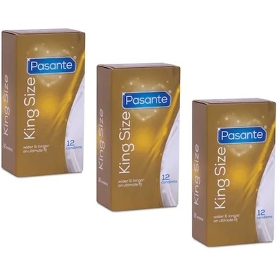 Pasante 36 бр. (3x12 бр. ) Големи презервативи Pasante King Size 60 mm
