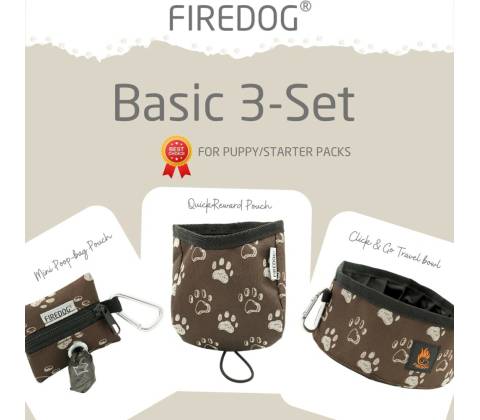Firedog Basic 3-Set nylon Labky hnedý