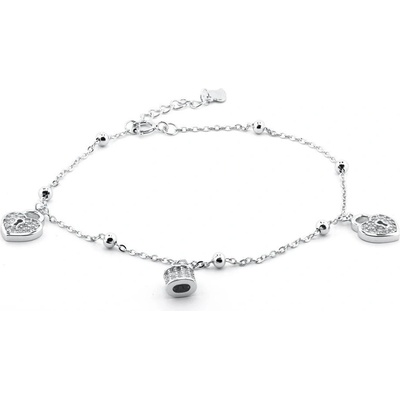 Rafity stříbrný náramek ZÁMKY LÁSKY se zirkony B0051-05