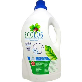 Ecolog хипоалергенен перилен препарат, 3200мл, 68 пранета, Бяло пране