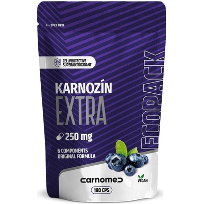 CarnoMed Karnozín EXTRA 250 mg ECOPACK 180 kapslí