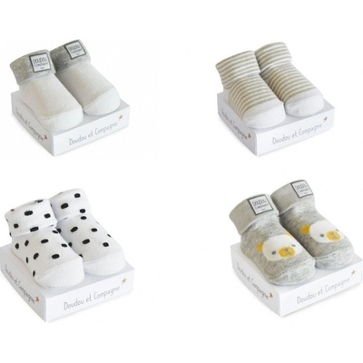 Doudou Ponožky univerzální 1 pár bílá s šedým lemem – Zboží Mobilmania