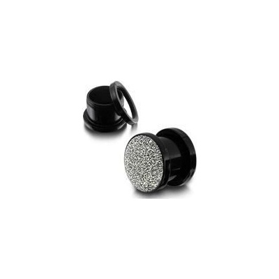 Šperky4U akrylátový plug do ucha se třpytkami PL01043-18