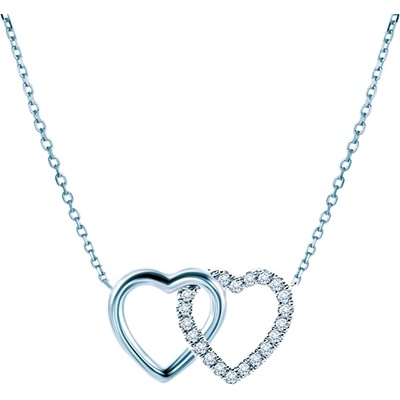 SAVICKI Колие Heart: бяло злато. диаманти