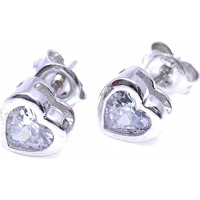 Jan Kos jewellery stříbrné náušnice s bílým kamenem 12119817