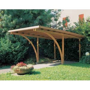 ALCE Автомобилен навес Alce Carport Classico 330x510x240, дървен, с покрив и монтажни инструменти (0701007100)
