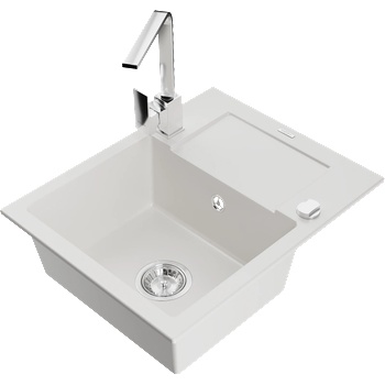 Mexen Enzo гранитна мивка с 1 корито с отцедник и кухненски смесител Рита, (6506-20-670300-00)