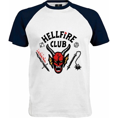 Tričko Hellfire Club |Stranger Things navy bílá – Zbozi.Blesk.cz